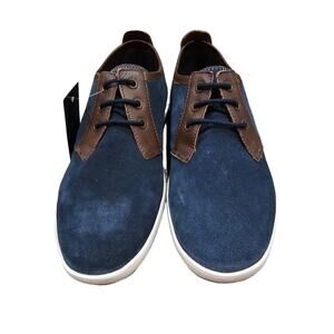 Andrew Fezza NWB Sz 8 Zac Oxford Suede‎ Shoes with Leather Trim Blue Display..